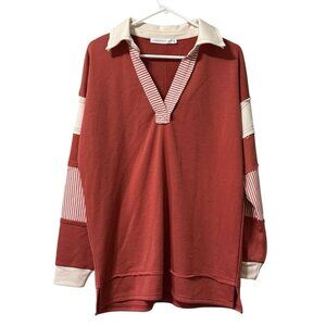 Altar’d State Size Small V Neck Sweater Nautical Long‎ Sleeve Preppy Modern City